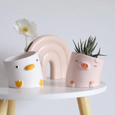 Animal Flower Pot Dose Living