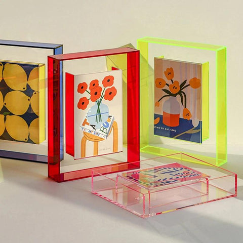 Acrylic Square Photo Frame Box Dose Living