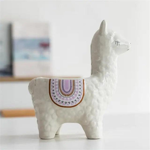 Ceramic Alpaca Flower Pot Dose Living