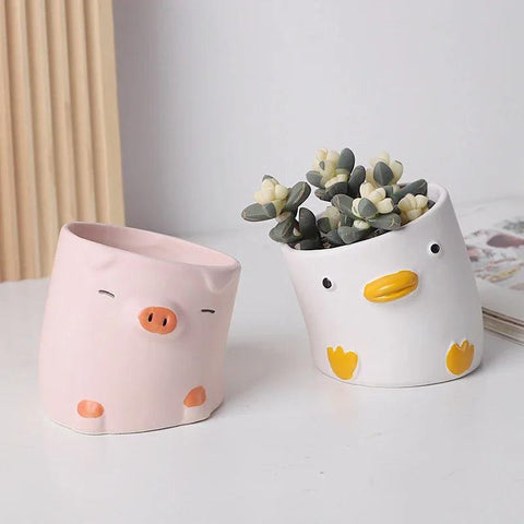 Animal Flower Pot Dose Living