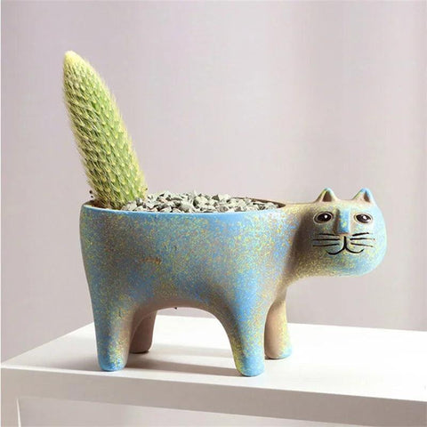 Cute Cat Plant Vase Dose Living