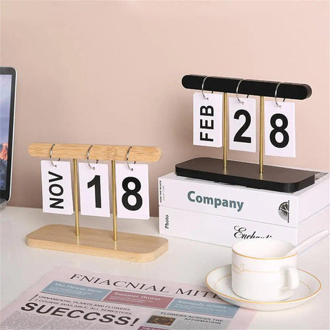 Modern Wooden Flip Calendar Dose Living